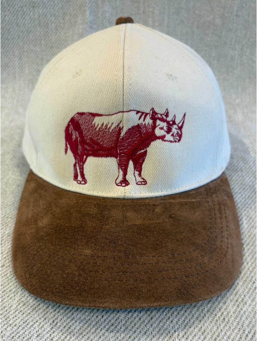 Vintage 90s Associated Press AP AdSEND Rhino Snapback Hat Cap Suede Brim VTG